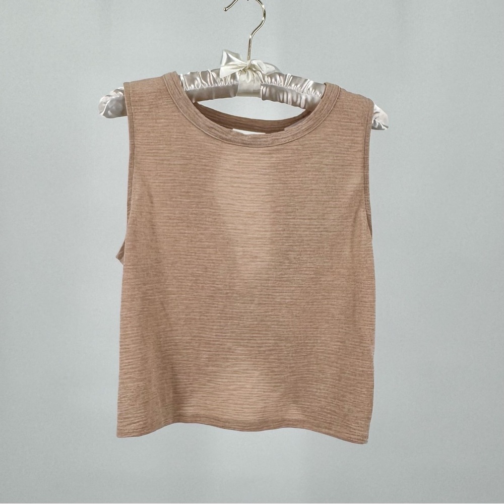 Heatherly Jerash Back Cross Detail Knit Top in Taupe Size M NWT